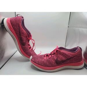 Nike Flyknit Lunar 1 Running Shoes Pink Sneakers #554888-660‎ Womens size 8.5